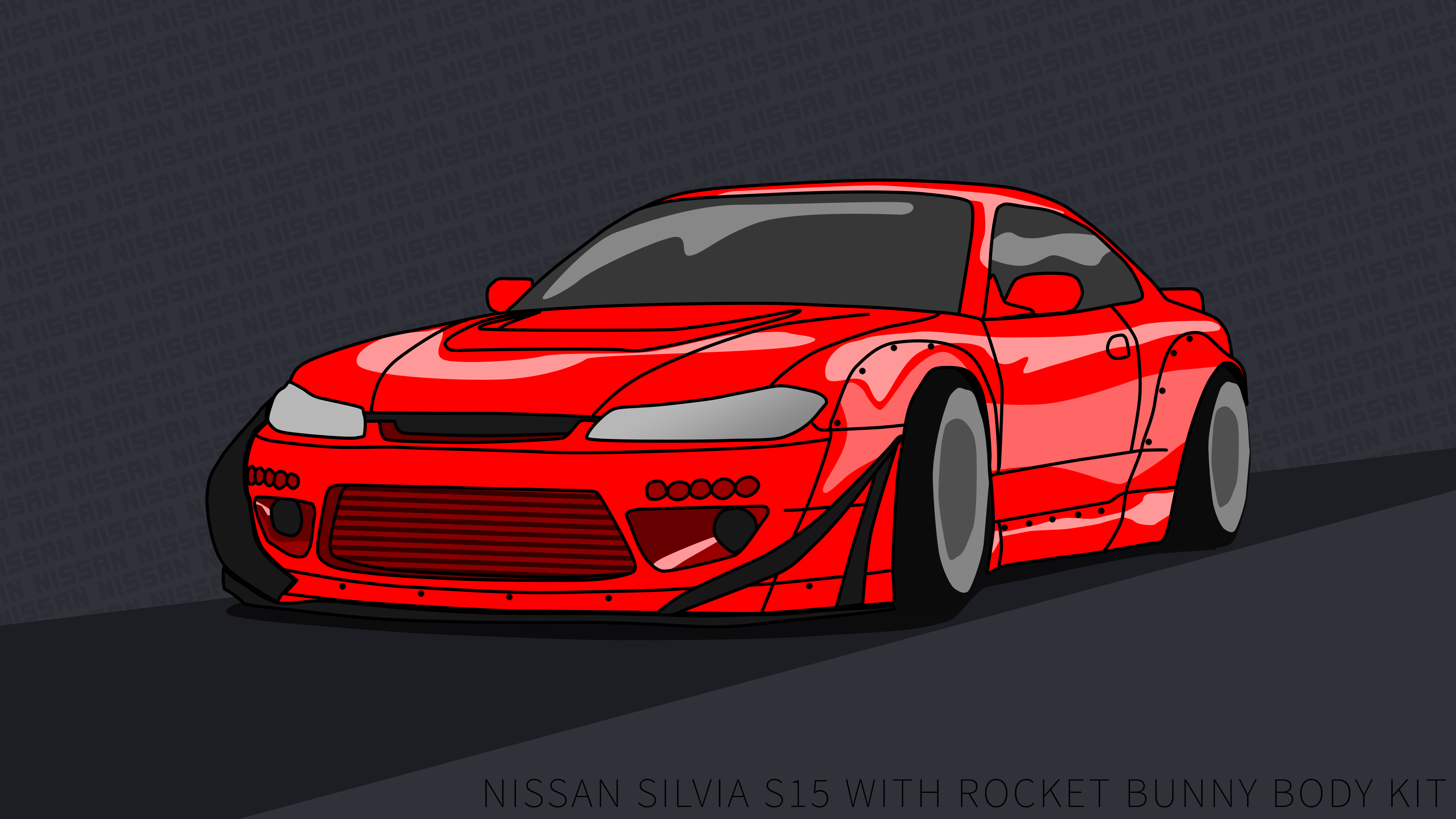 Paint low. Pixel car Racer Nissan Silvia s15.