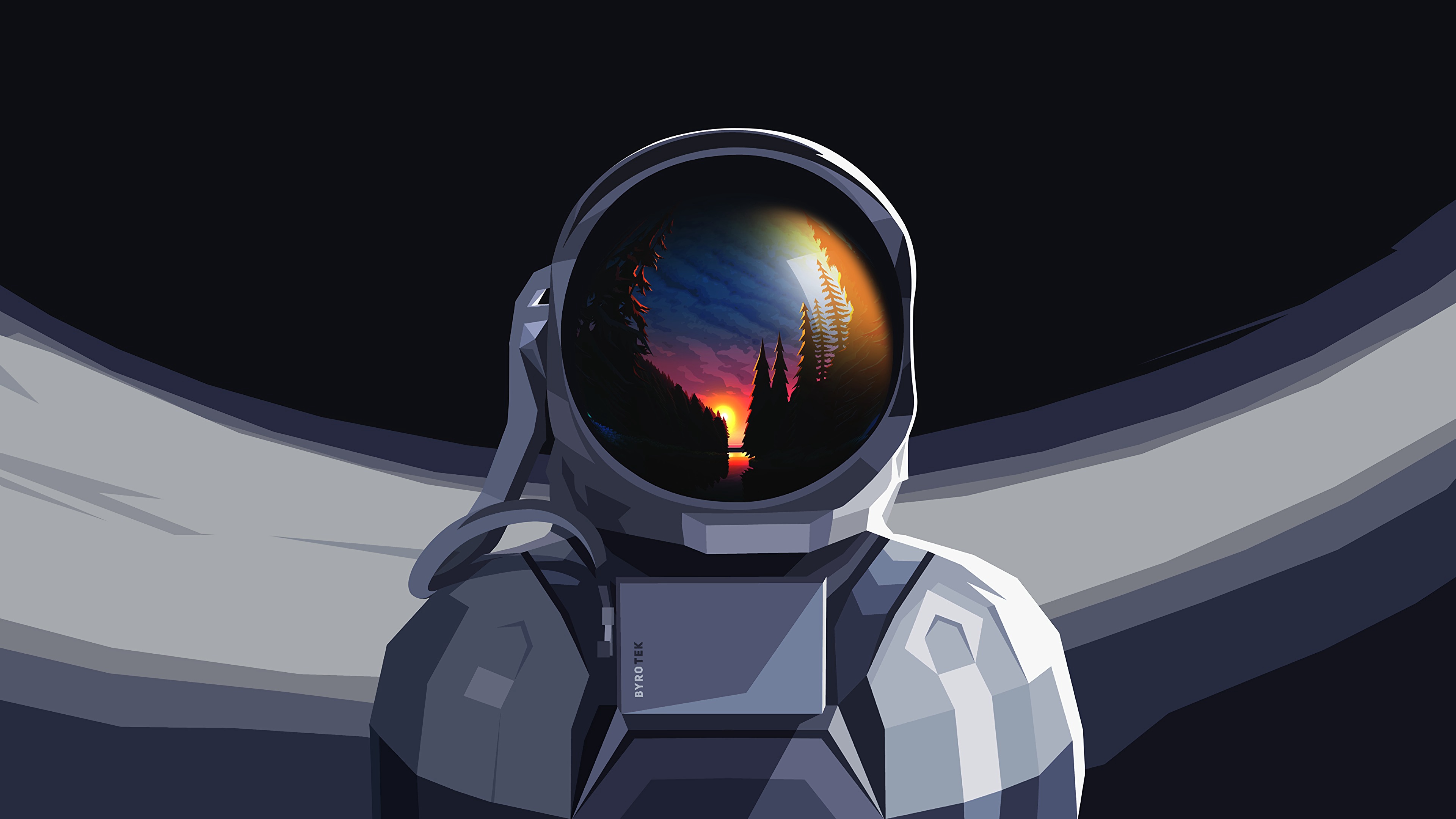 Космонавт арт с отражением