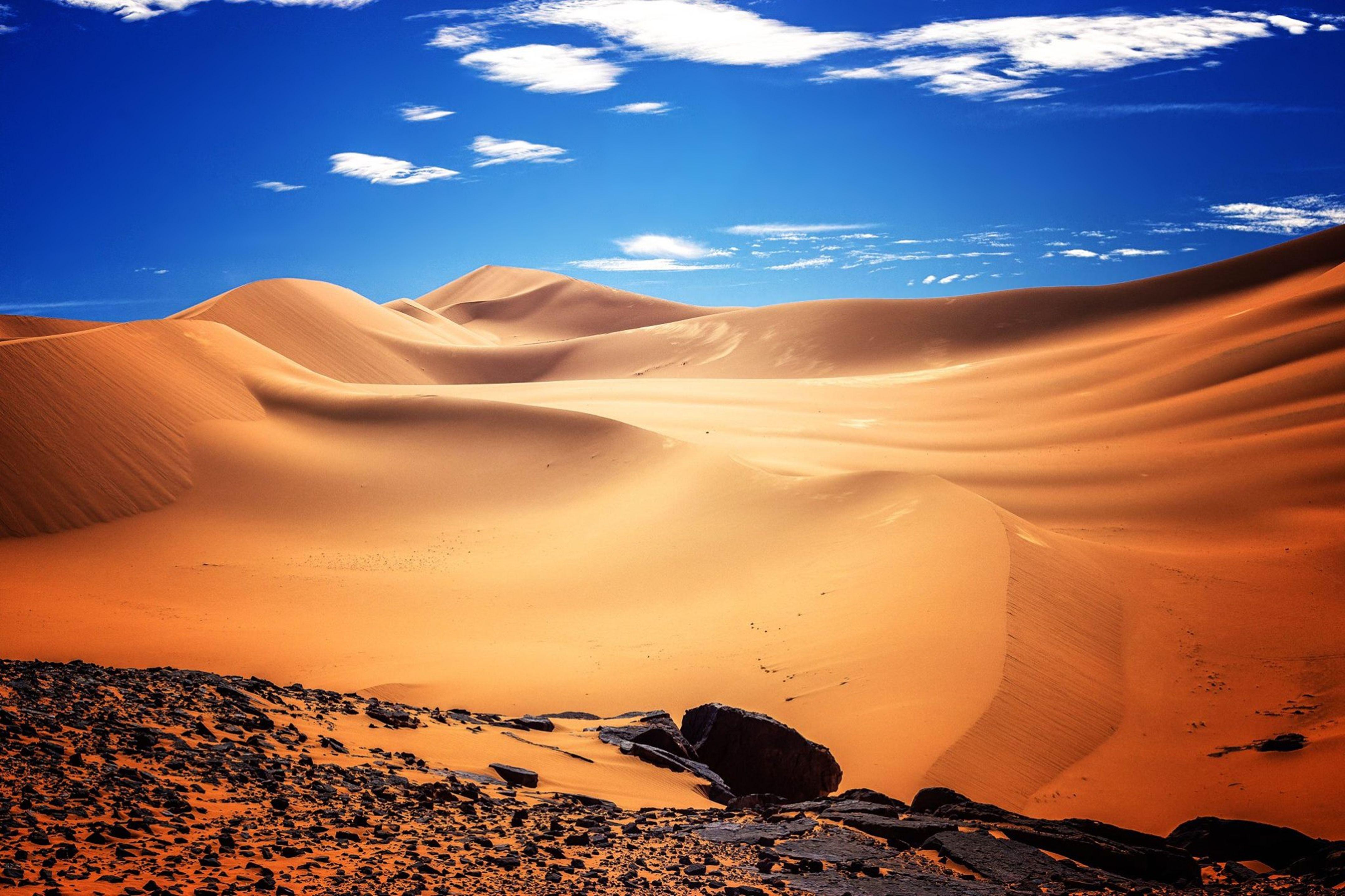 Неживая природа в пустыне. Пустыня сахара (Sahara Desert). Дюны Алжир.