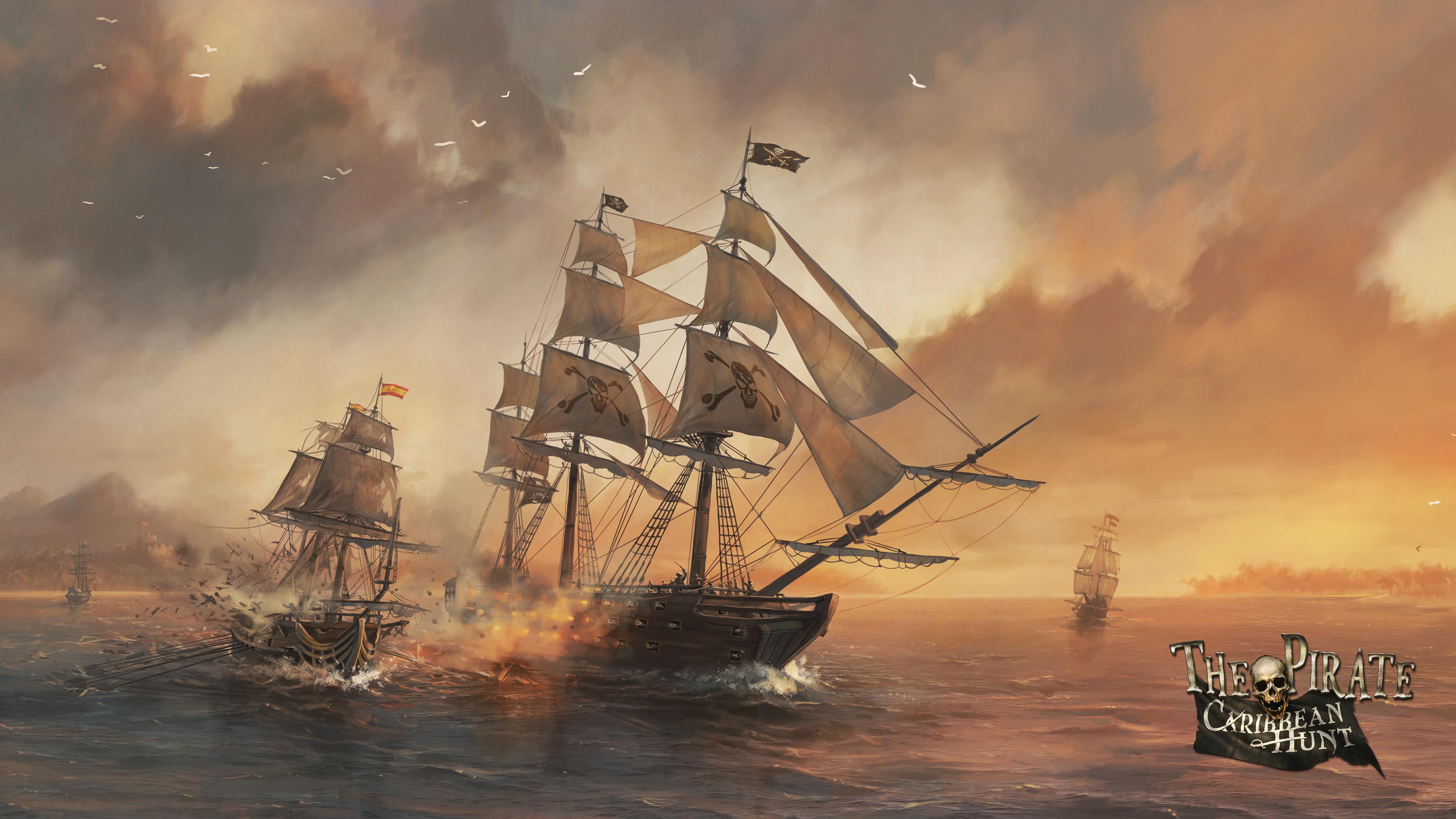 Пираты Карибского моря бой на кораблях