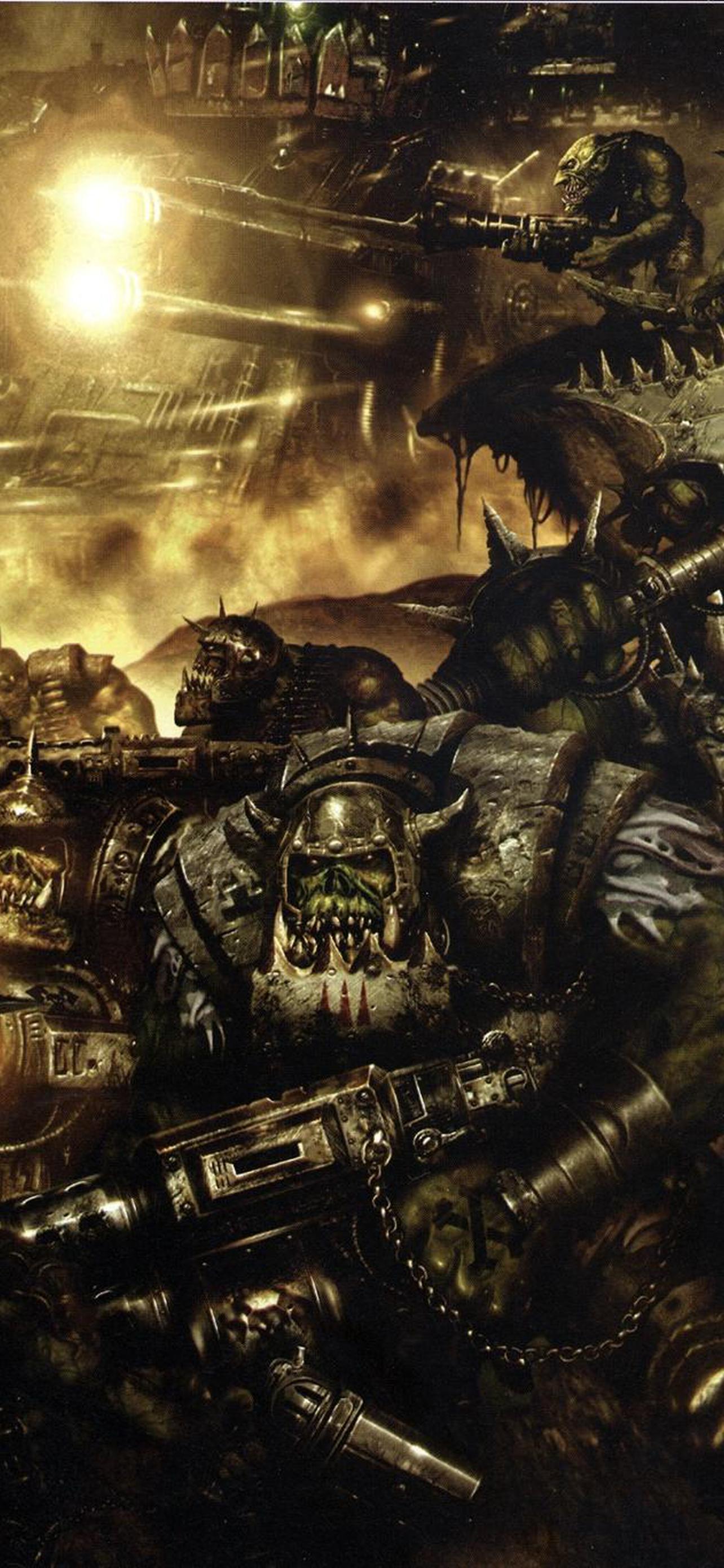 Орки на телефон. Орки вархаммер 40000. Орки (Warhammer 40,000). Clint Langley Warhammer. Орки вархаммер.